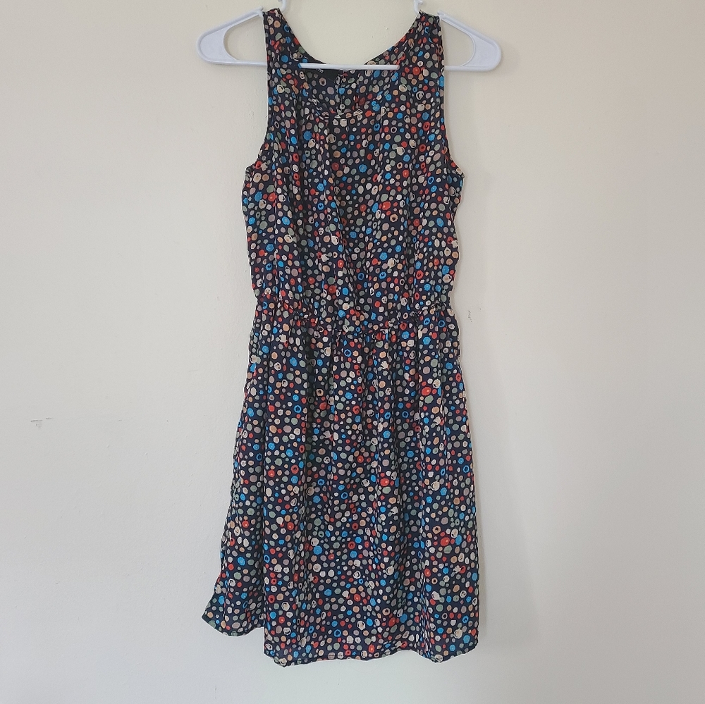 🌸iZ Byer Blue Confetti Skater Dress 3/$10